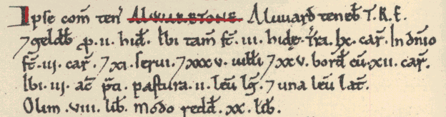 facsimile extract from the book of Domesday