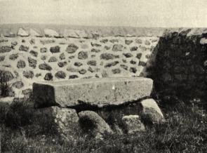 The stone slab, looking very much like an ancient dolmen