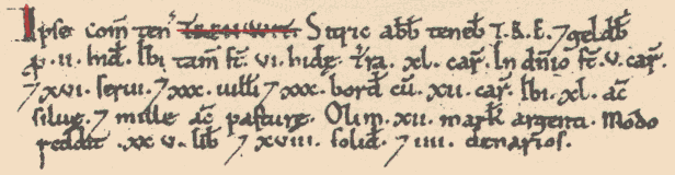 facsimile extract from the book of Domesday