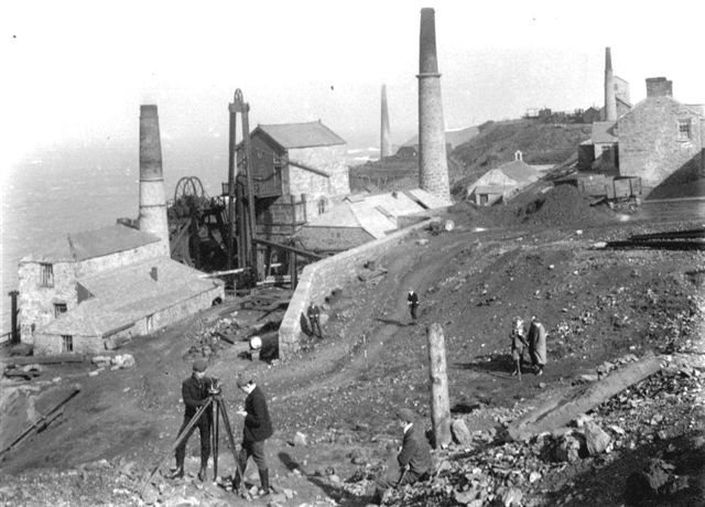 Surveyors at Levant Mine c1900