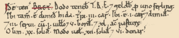 facsimile extract from the book of Domesday