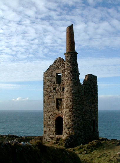 A ruined Cornish engine house