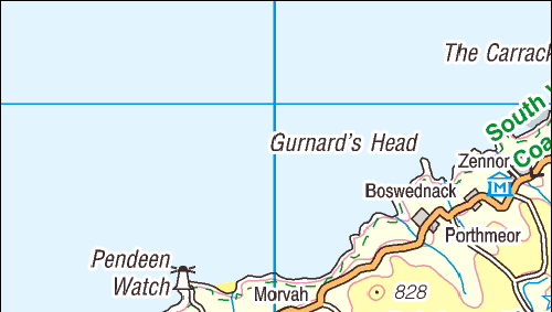 OS map Gurnard's Head