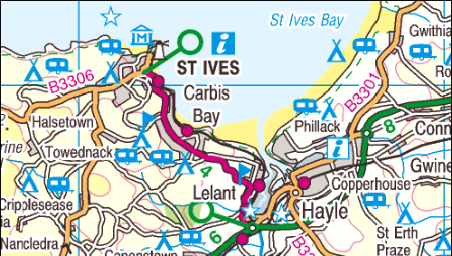 OS map St. Ives & Carbis Bay